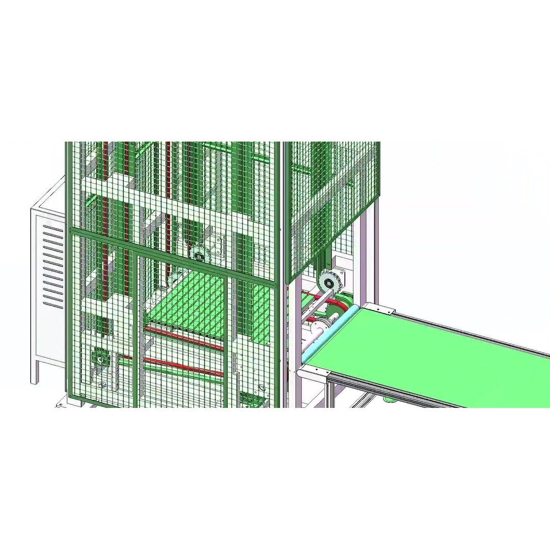 Continuous Vertical Conveyor 3D Model – Industrial Lifter System, FBX - View 5