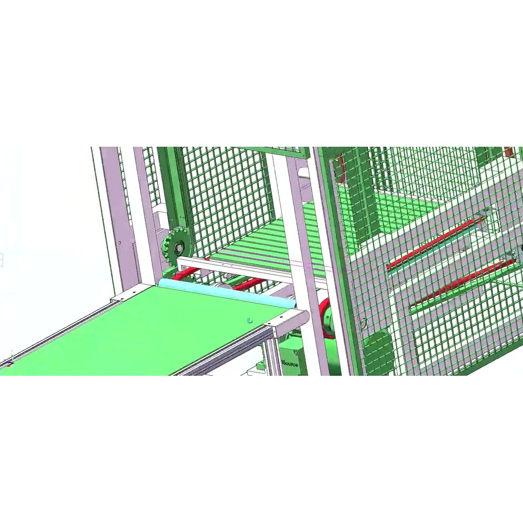 Continuous Vertical Conveyor 3D Model – Industrial Lifter System, FBX - View 9