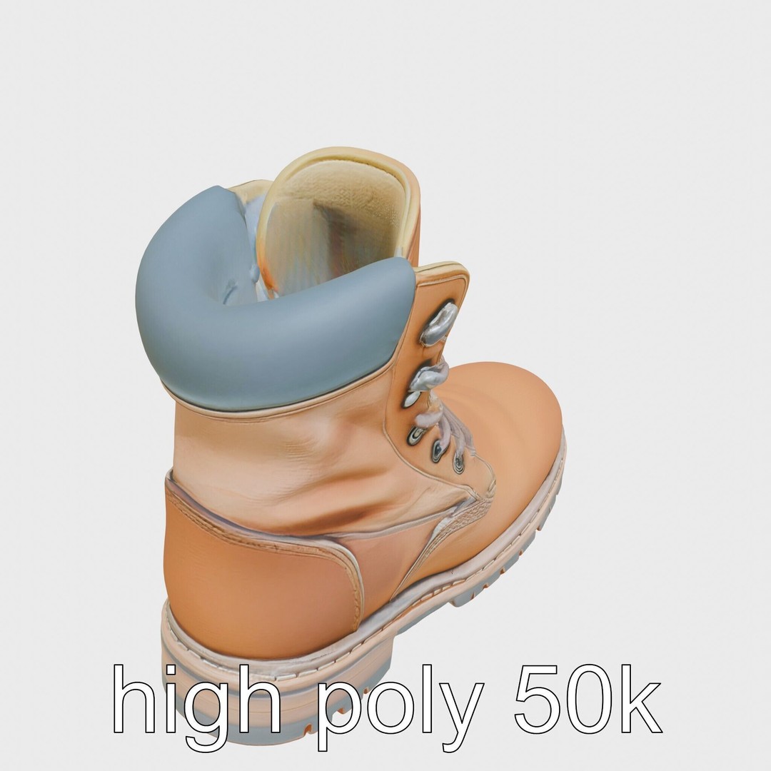 Heavy-Duty Work Boots 3D Model – Low Poly PBR Asset for Games - View 10