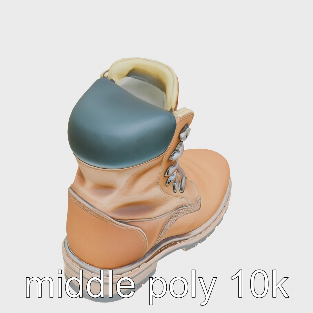 Heavy-Duty Work Boots 3D Model – Low Poly PBR Asset for Games - View 11
