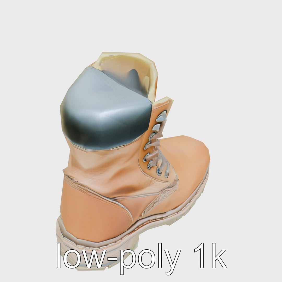 Heavy-Duty Work Boots 3D Model – Low Poly PBR Asset for Games - View 12