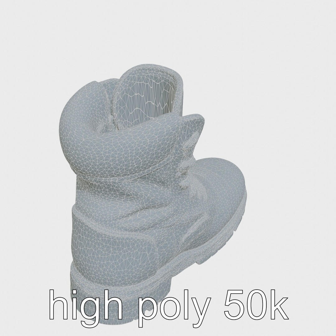 Heavy-Duty Work Boots 3D Model – Low Poly PBR Asset for Games - View 16