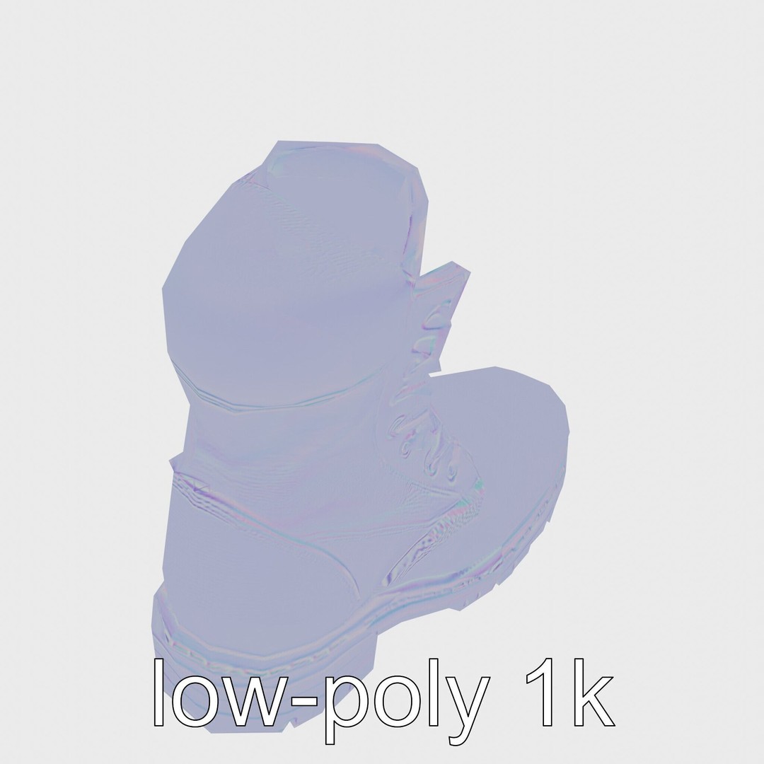Heavy-Duty Work Boots 3D Model – Low Poly PBR Asset for Games - View 17