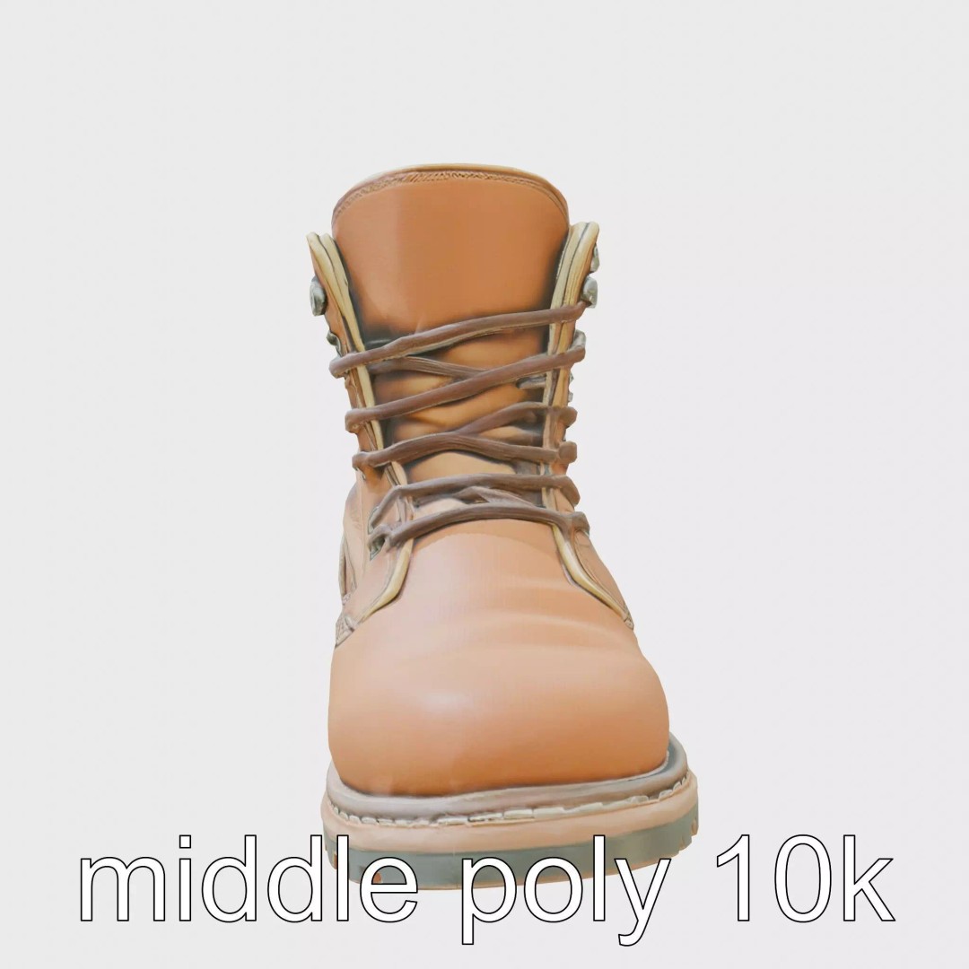 Heavy-Duty Work Boots 3D Model – Low Poly PBR Asset for Games - View 2