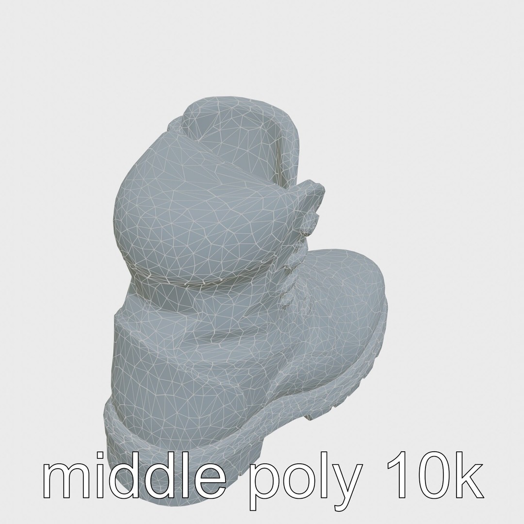 Heavy-Duty Work Boots 3D Model – Low Poly PBR Asset for Games - View 20