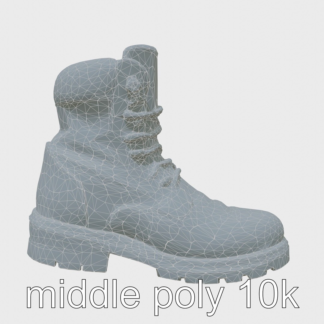 Heavy-Duty Work Boots 3D Model – Low Poly PBR Asset for Games - View 22