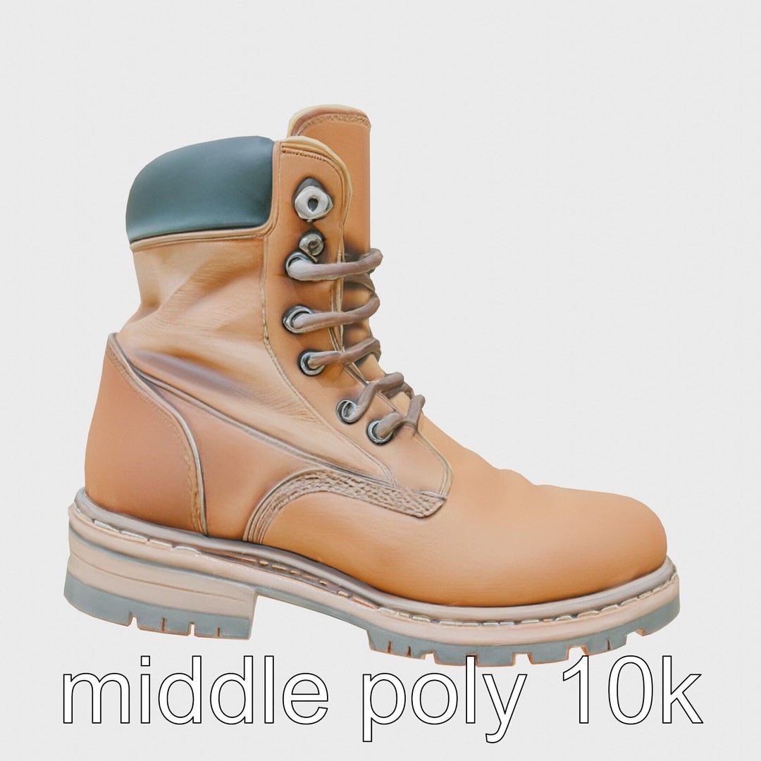 Heavy-Duty Work Boots 3D Model – Low Poly PBR Asset for Games - View 25
