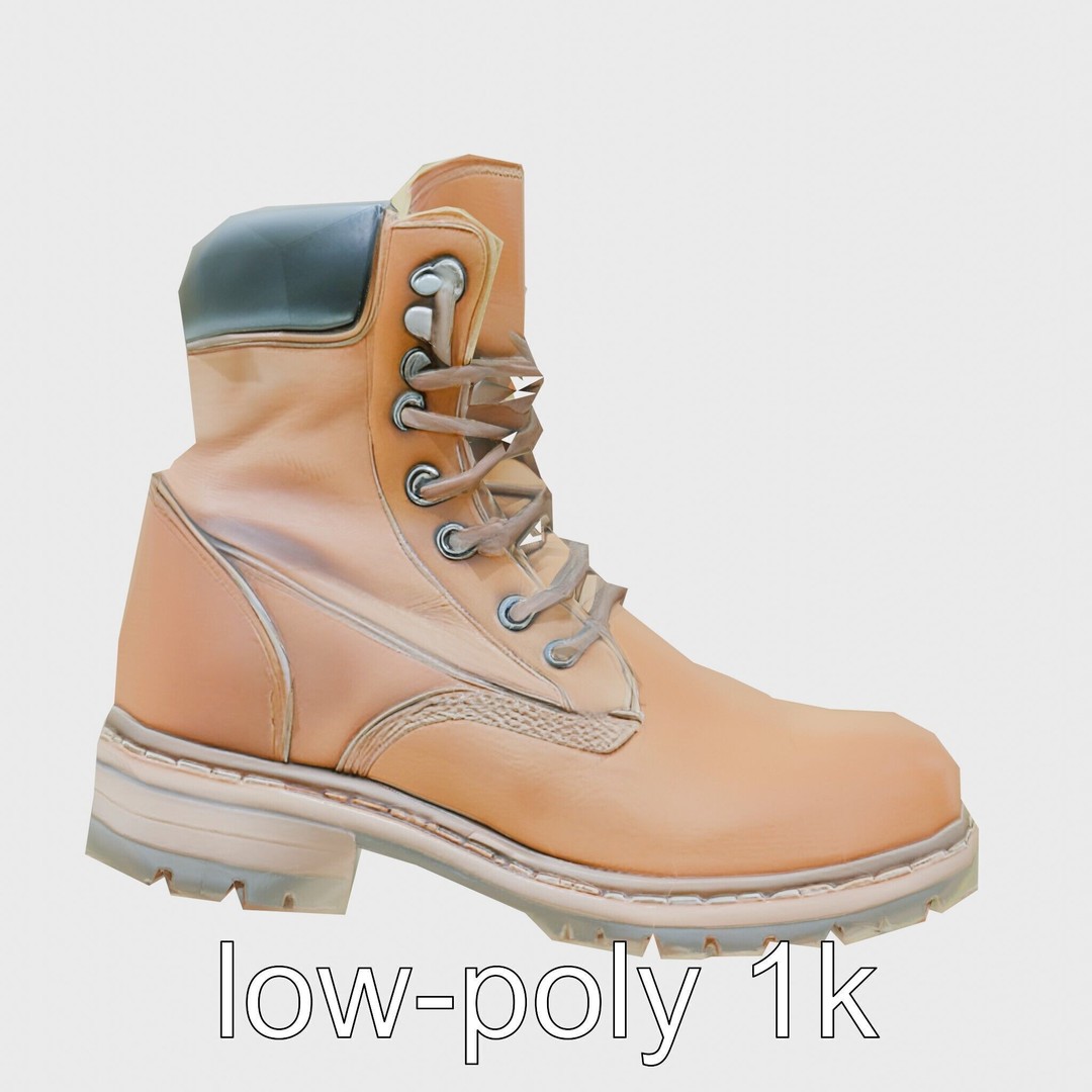 Heavy-Duty Work Boots 3D Model – Low Poly PBR Asset for Games - View 30