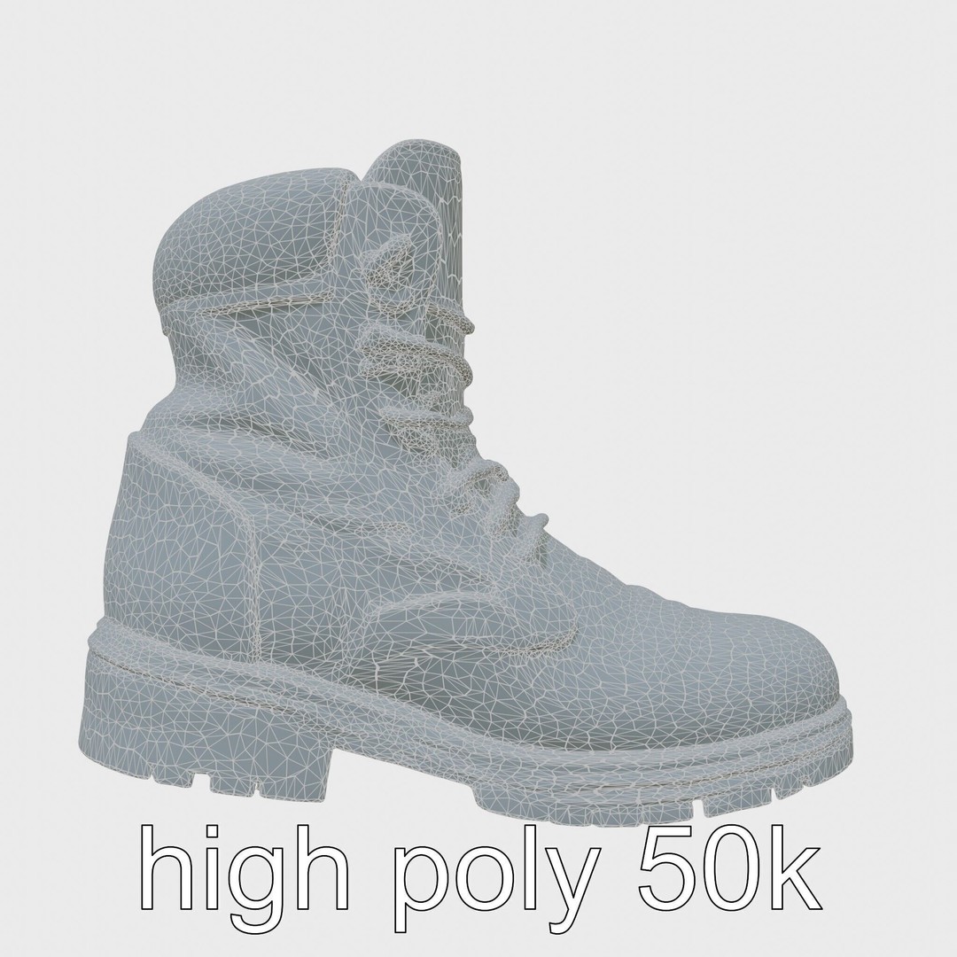 Heavy-Duty Work Boots 3D Model – Low Poly PBR Asset for Games - View 31