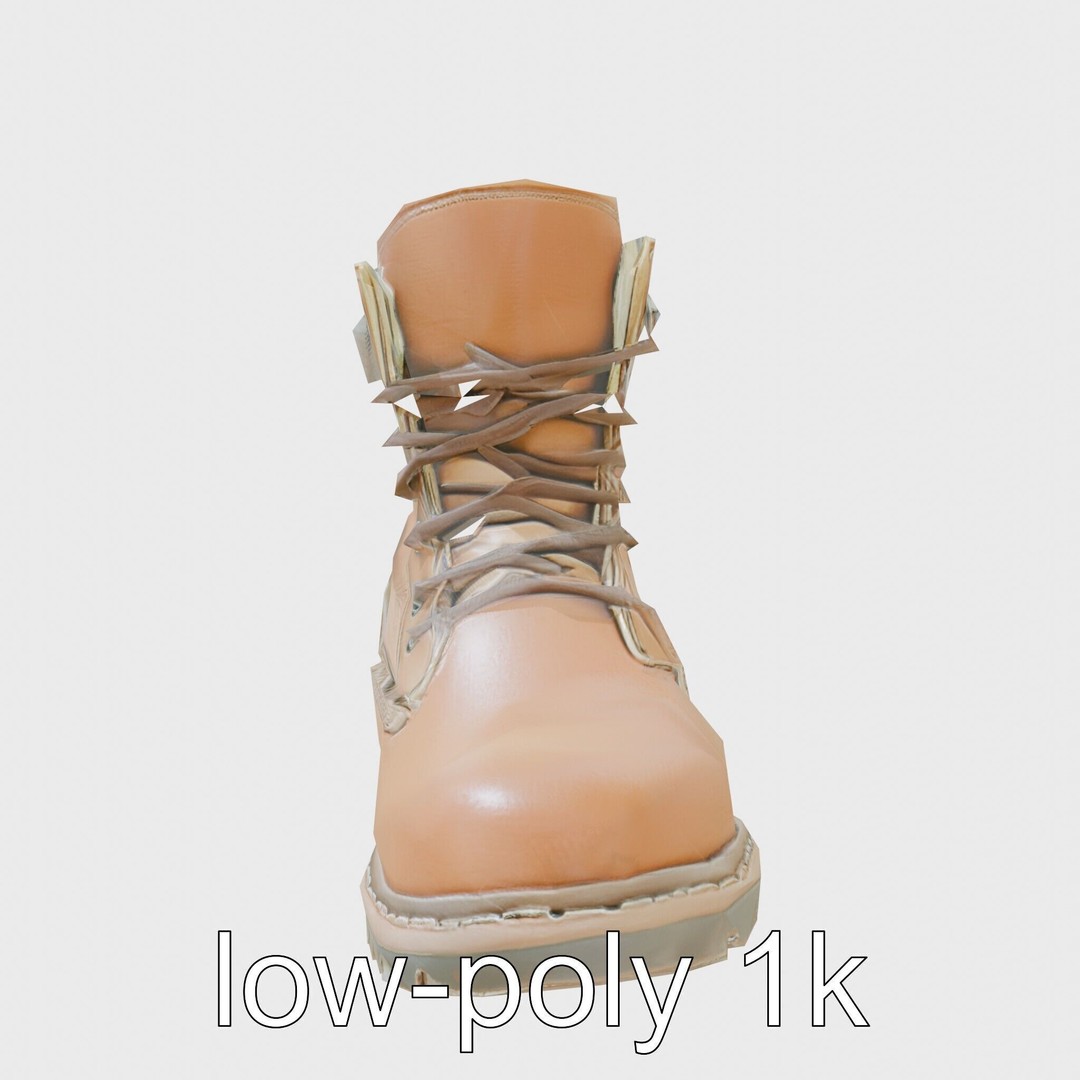 Heavy-Duty Work Boots 3D Model – Low Poly PBR Asset for Games - View 6