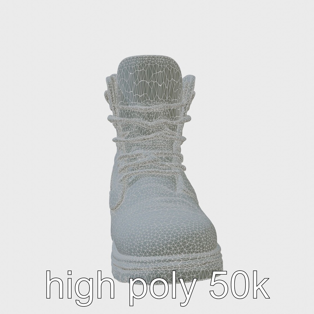 Heavy-Duty Work Boots 3D Model – Low Poly PBR Asset for Games - View 7