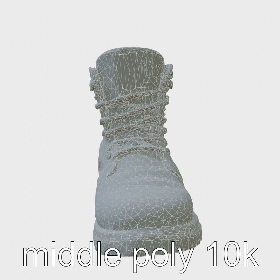 Heavy-Duty Work Boots 3D Model – Low Poly PBR Asset for Games - View 8