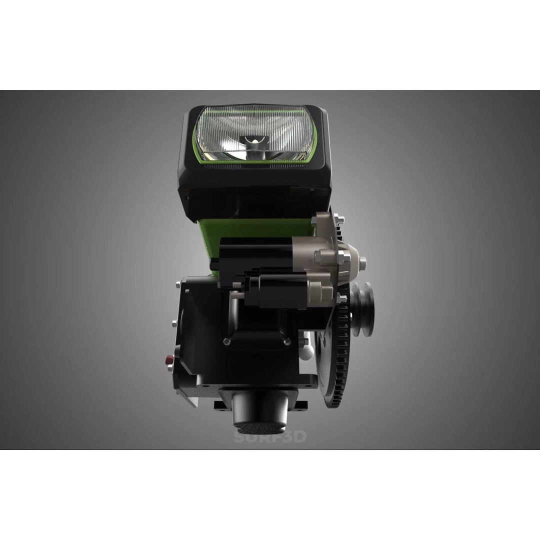 Green Diesel Engine Headlight 3D Model – High Poly PBR Asset, FBX/OBJ - View 13