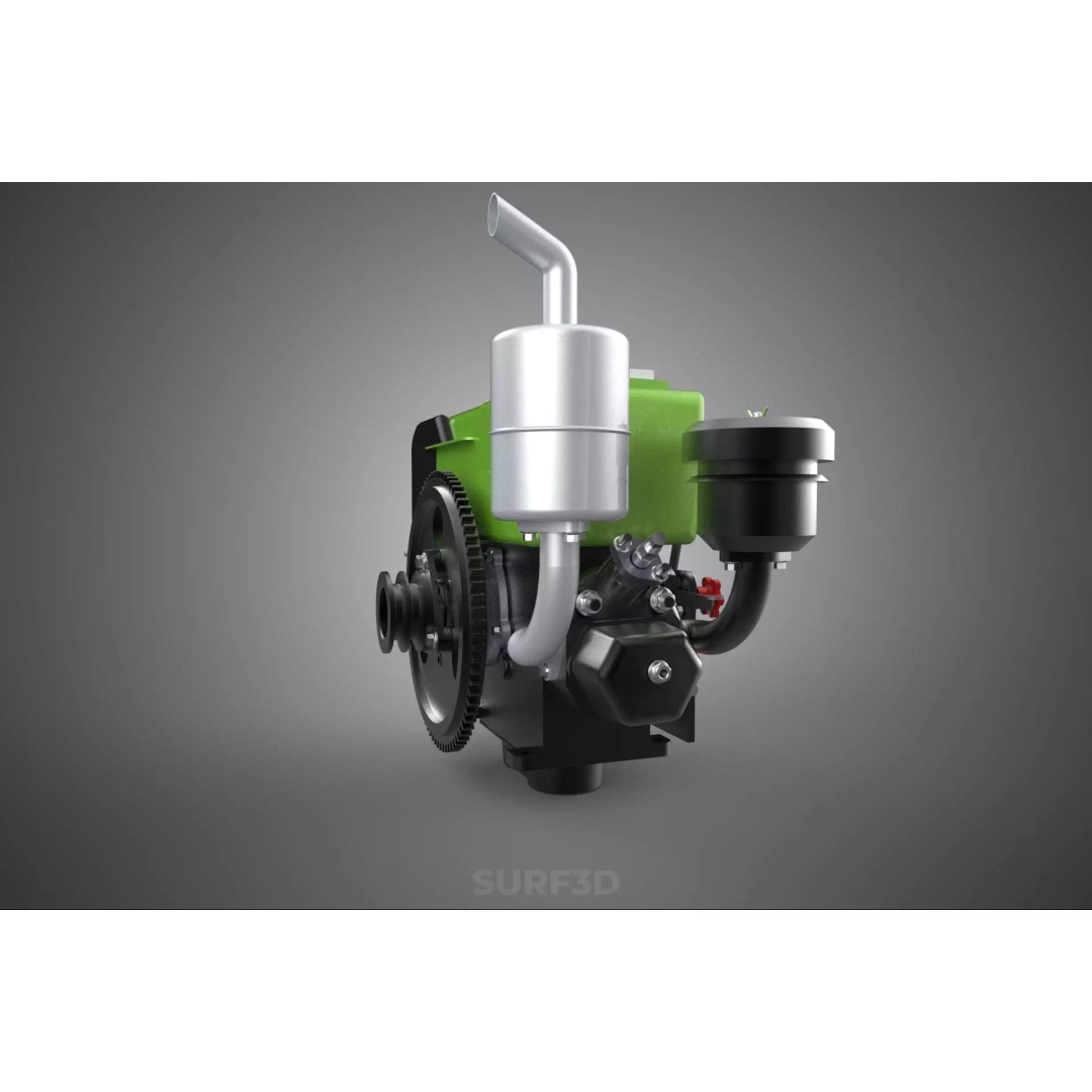 Green Diesel Engine Headlight 3D Model – High Poly PBR Asset, FBX/OBJ - View 20