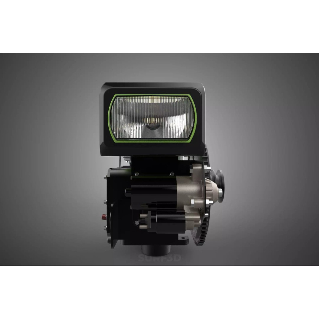 Green Diesel Engine Headlight 3D Model – High Poly PBR Asset, FBX/OBJ - View 21