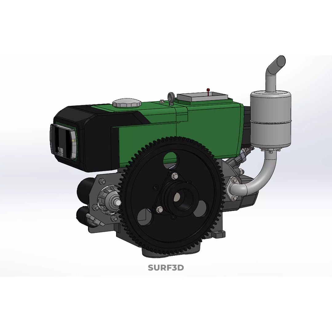 Green Diesel Engine Headlight 3D Model – High Poly PBR Asset, FBX/OBJ - View 26