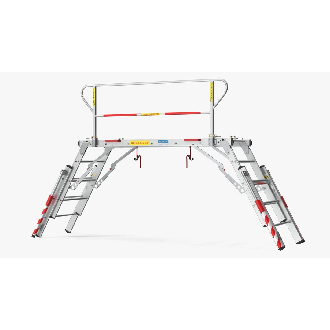 Rescue Platform 3D Model – Emergency Equipment with Stairs, FBX/OBJ - View 11