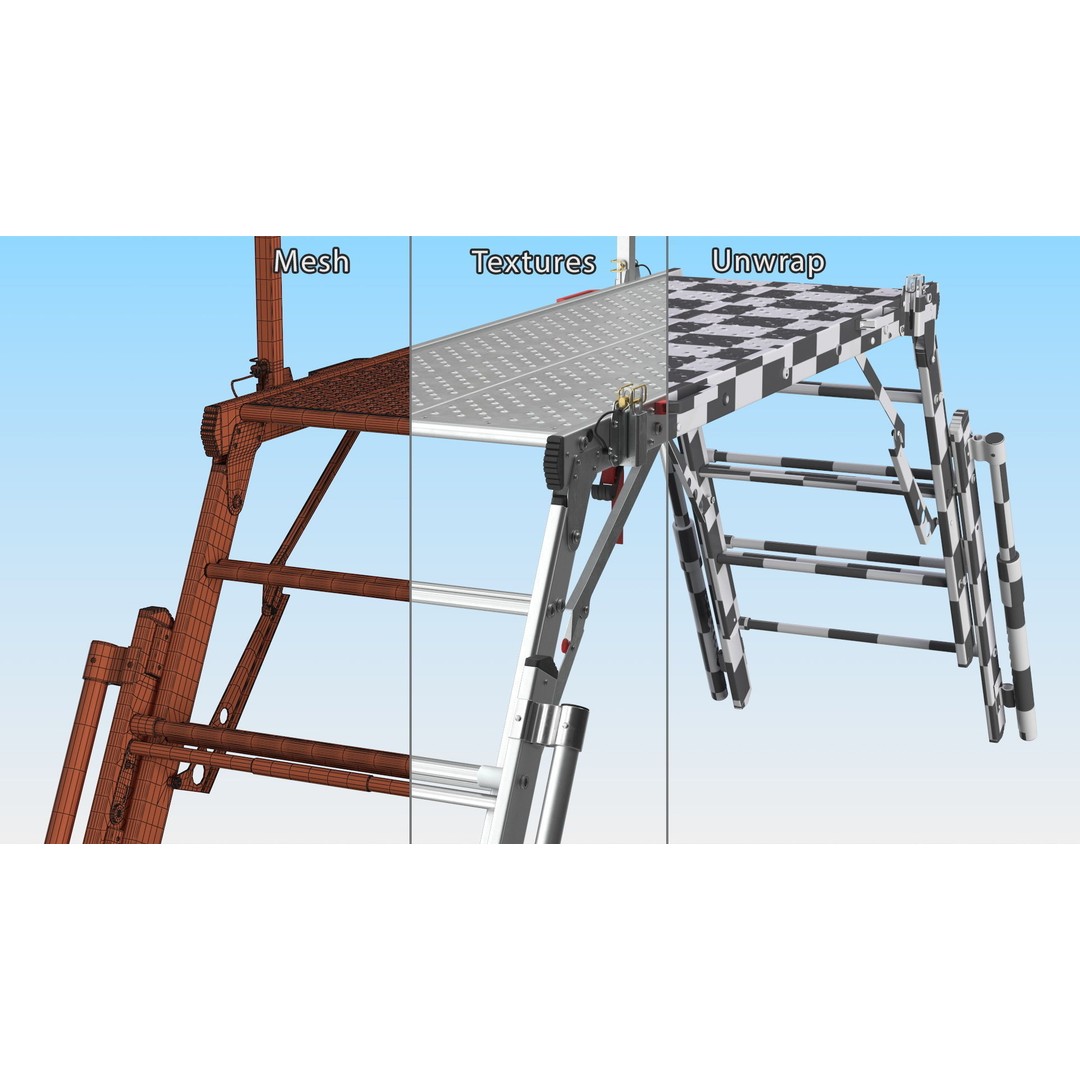 Rescue Platform 3D Model – Emergency Equipment with Stairs, FBX/OBJ - View 19