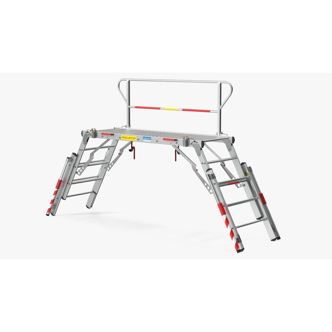 Rescue Platform 3D Model – Emergency Equipment with Stairs, FBX/OBJ - View 2