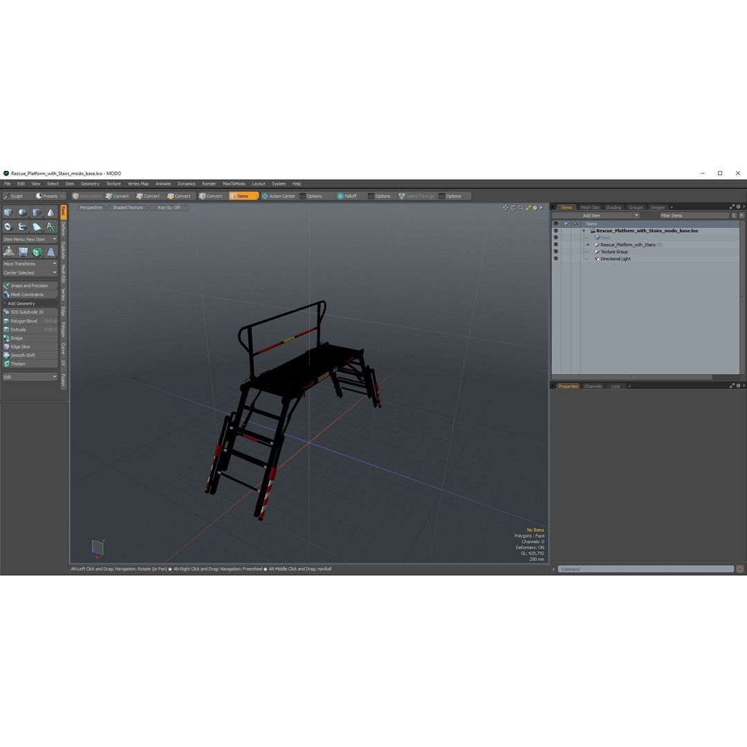 Rescue Platform 3D Model – Emergency Equipment with Stairs, FBX/OBJ - View 26
