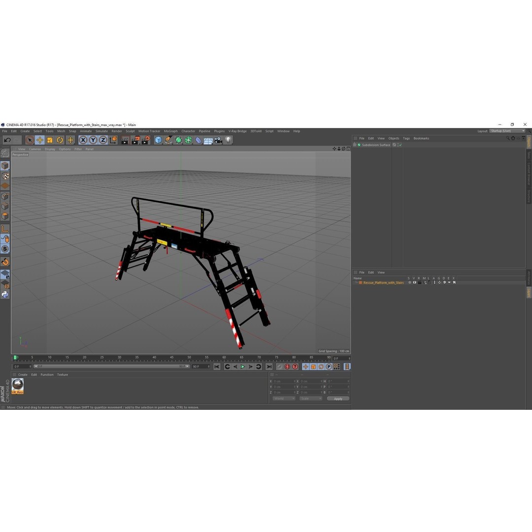 Rescue Platform 3D Model – Emergency Equipment with Stairs, FBX/OBJ - View 27