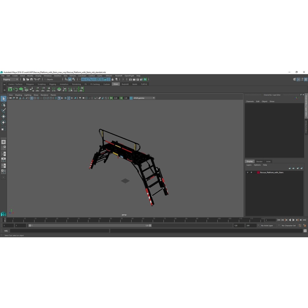 Rescue Platform 3D Model – Emergency Equipment with Stairs, FBX/OBJ - View 28