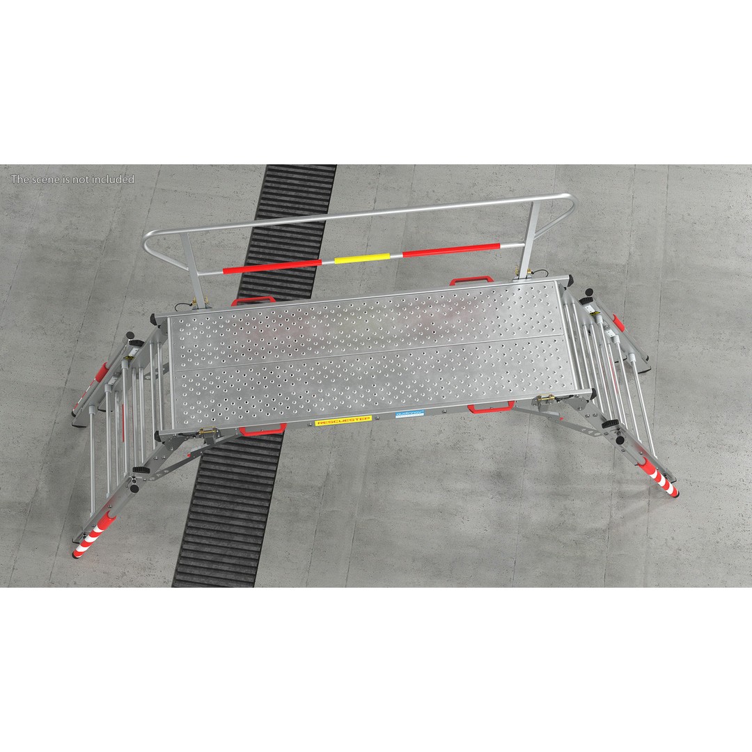 Rescue Platform 3D Model – Emergency Equipment with Stairs, FBX/OBJ - View 6