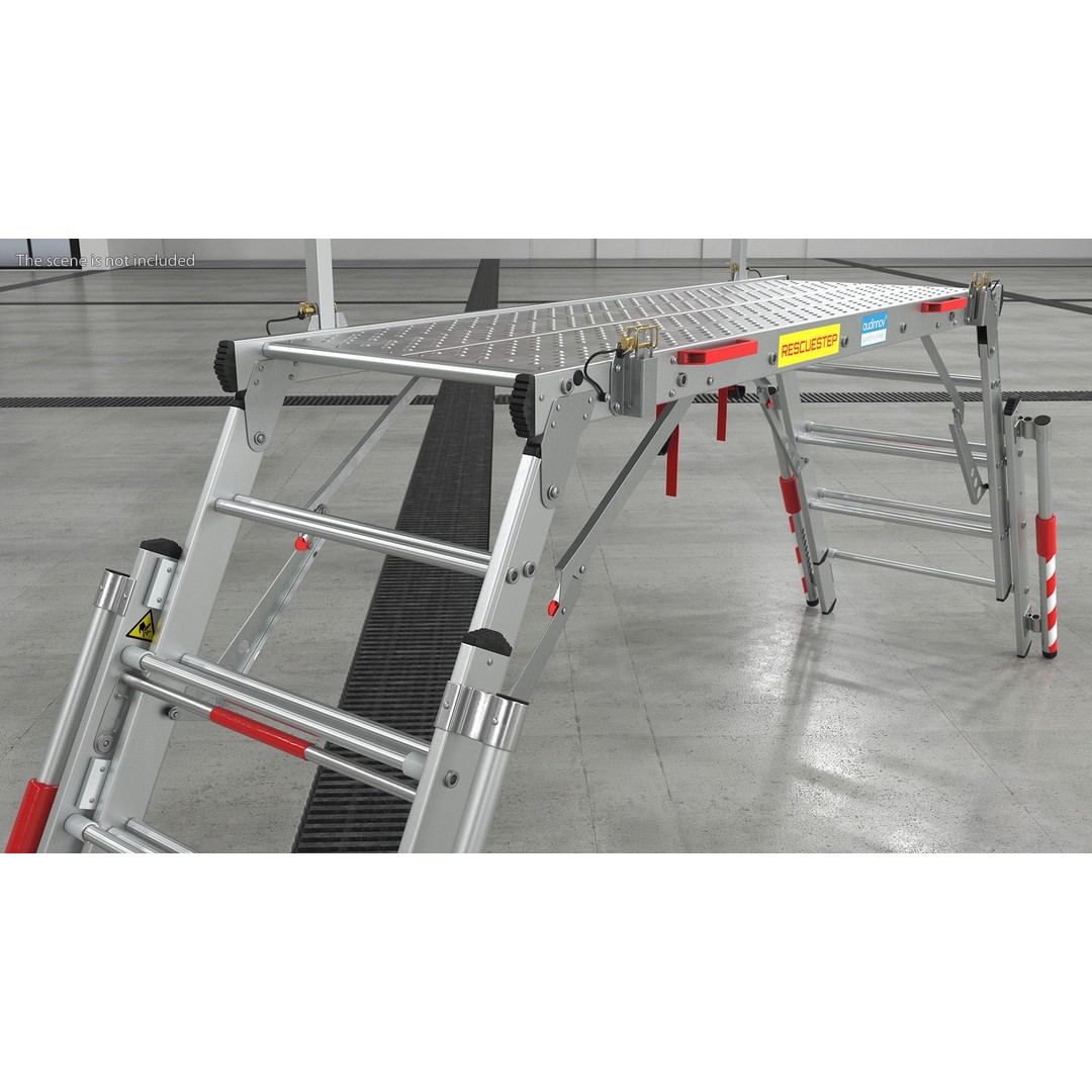 Rescue Platform 3D Model – Emergency Equipment with Stairs, FBX/OBJ - View 7
