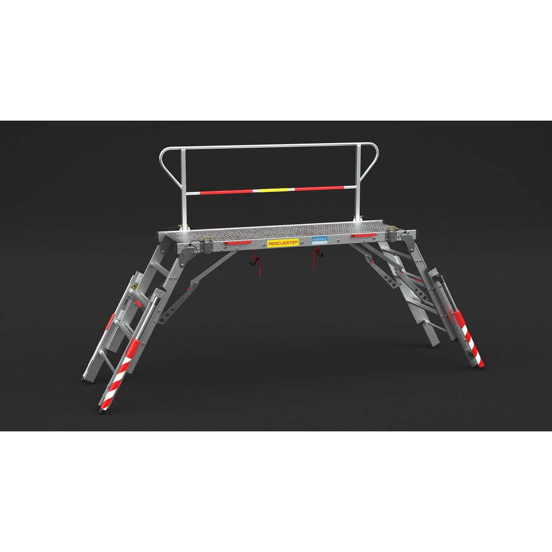 Rescue Platform 3D Model – Emergency Equipment with Stairs, FBX/OBJ - View 8