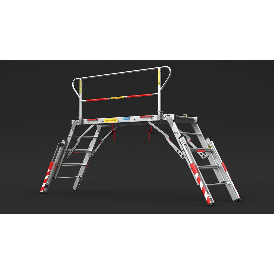 Rescue Platform 3D Model – Emergency Equipment with Stairs, FBX/OBJ - View 9