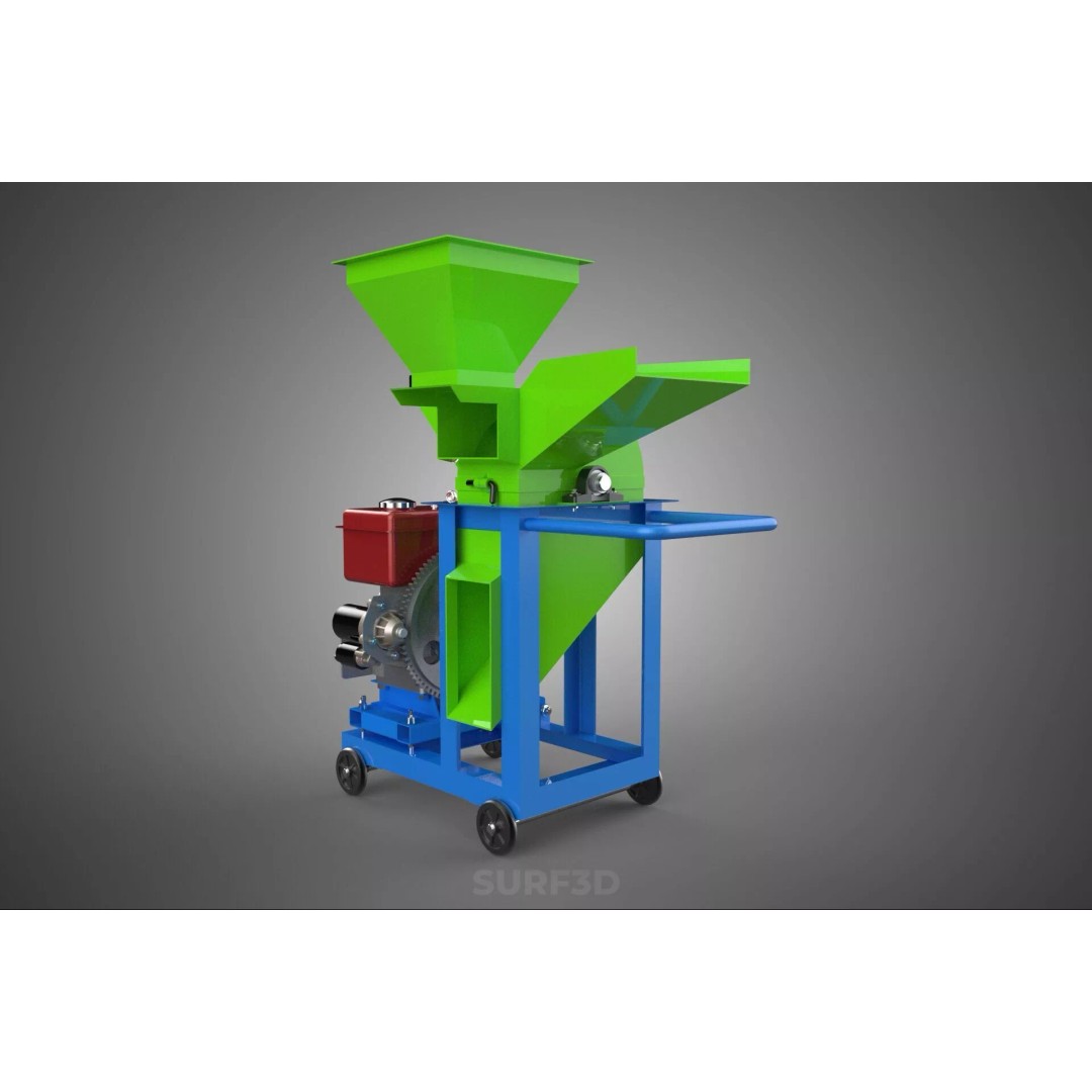Heavy Duty Cutter Mulcher Machine 3D Model – PBR, FBX, Game Ready - View 10