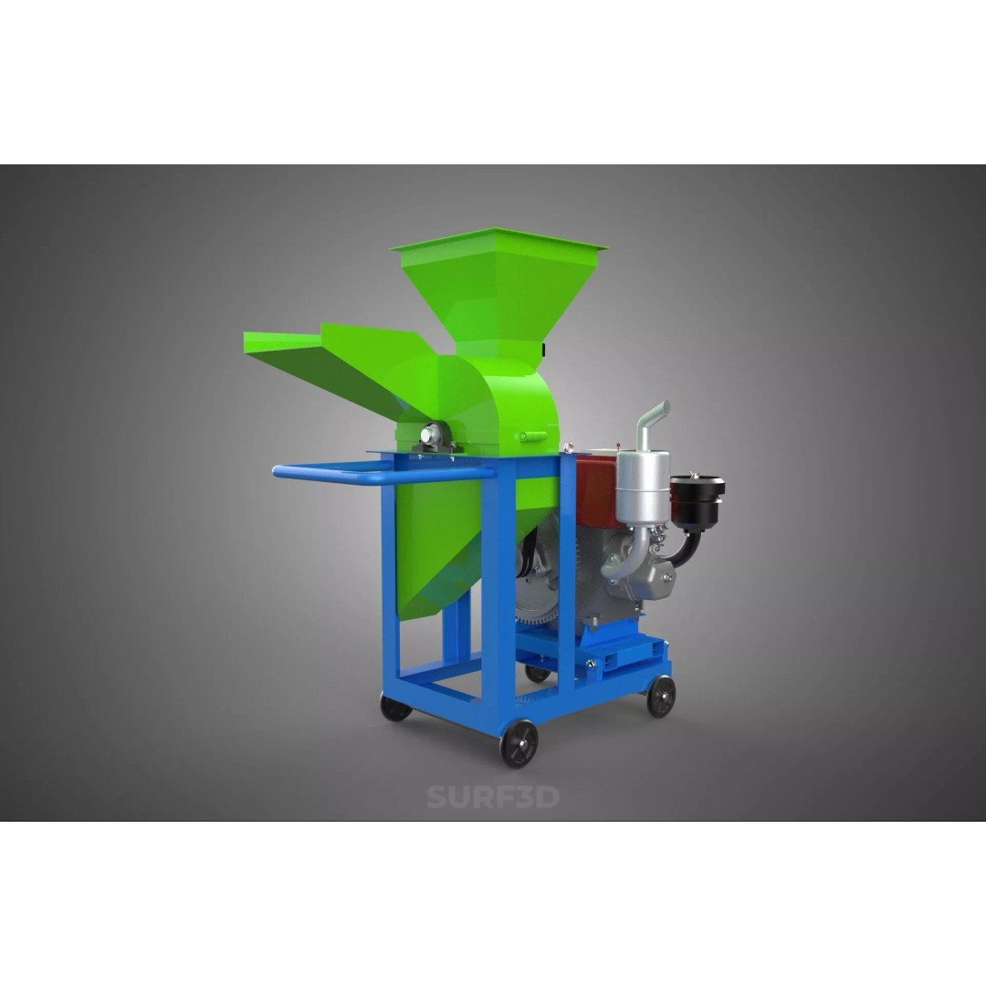 Heavy Duty Cutter Mulcher Machine 3D Model – PBR, FBX, Game Ready - View 11