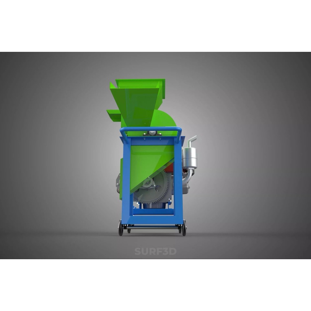 Heavy Duty Cutter Mulcher Machine 3D Model – PBR, FBX, Game Ready - View 12