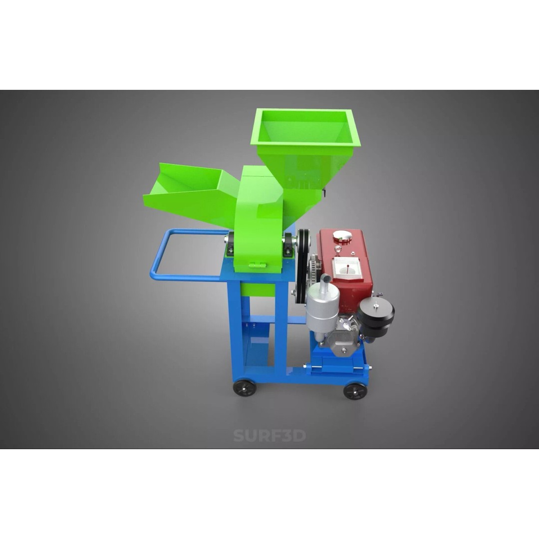 Heavy Duty Cutter Mulcher Machine 3D Model – PBR, FBX, Game Ready - View 14