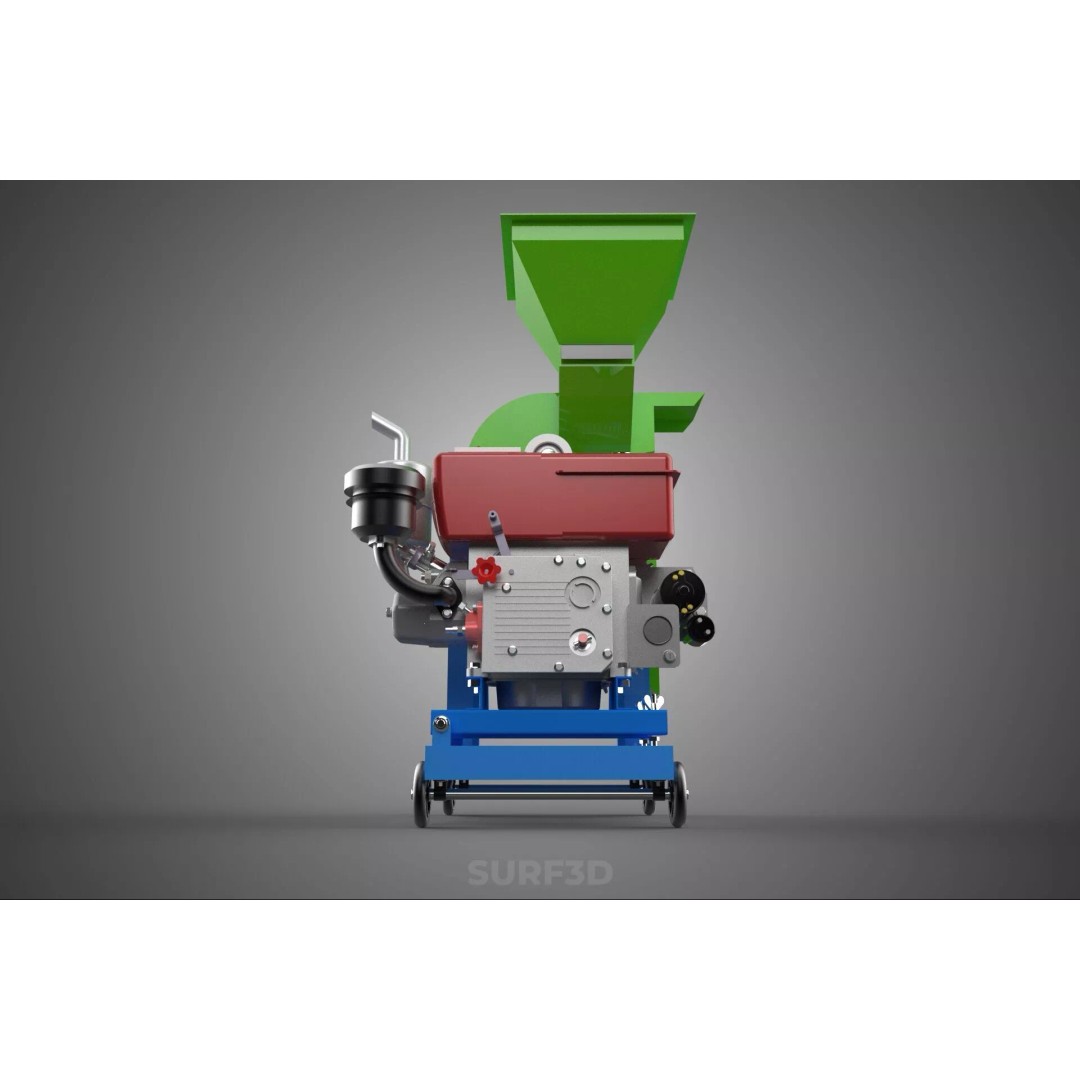Heavy Duty Cutter Mulcher Machine 3D Model – PBR, FBX, Game Ready - View 17