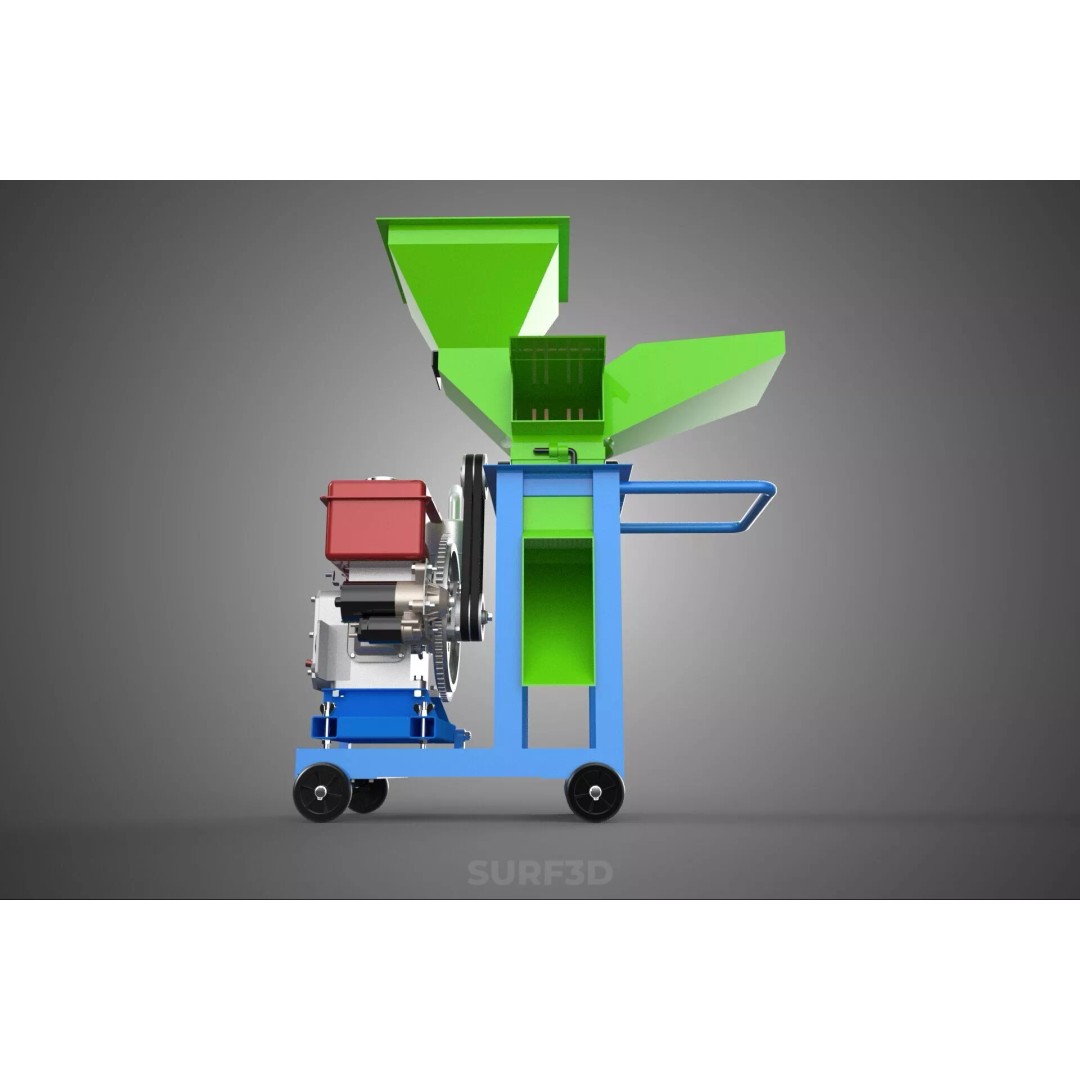 Heavy Duty Cutter Mulcher Machine 3D Model – PBR, FBX, Game Ready - View 19