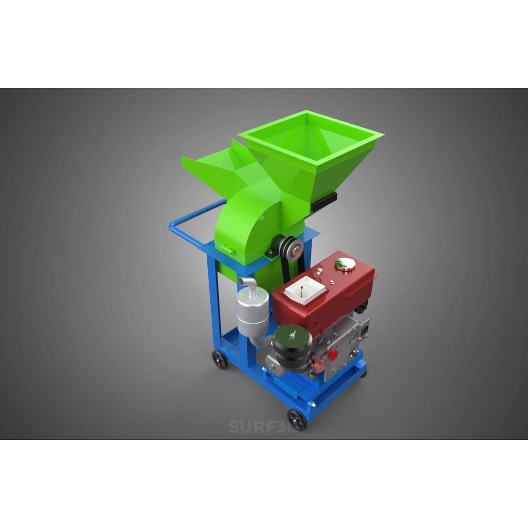 Heavy Duty Cutter Mulcher Machine 3D Model – PBR, FBX, Game Ready - View 20