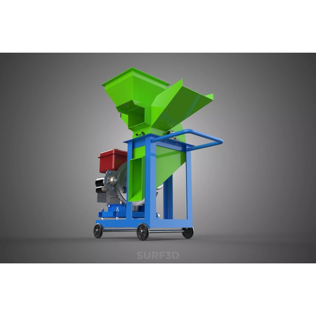 Heavy Duty Cutter Mulcher Machine 3D Model – PBR, FBX, Game Ready - View 21