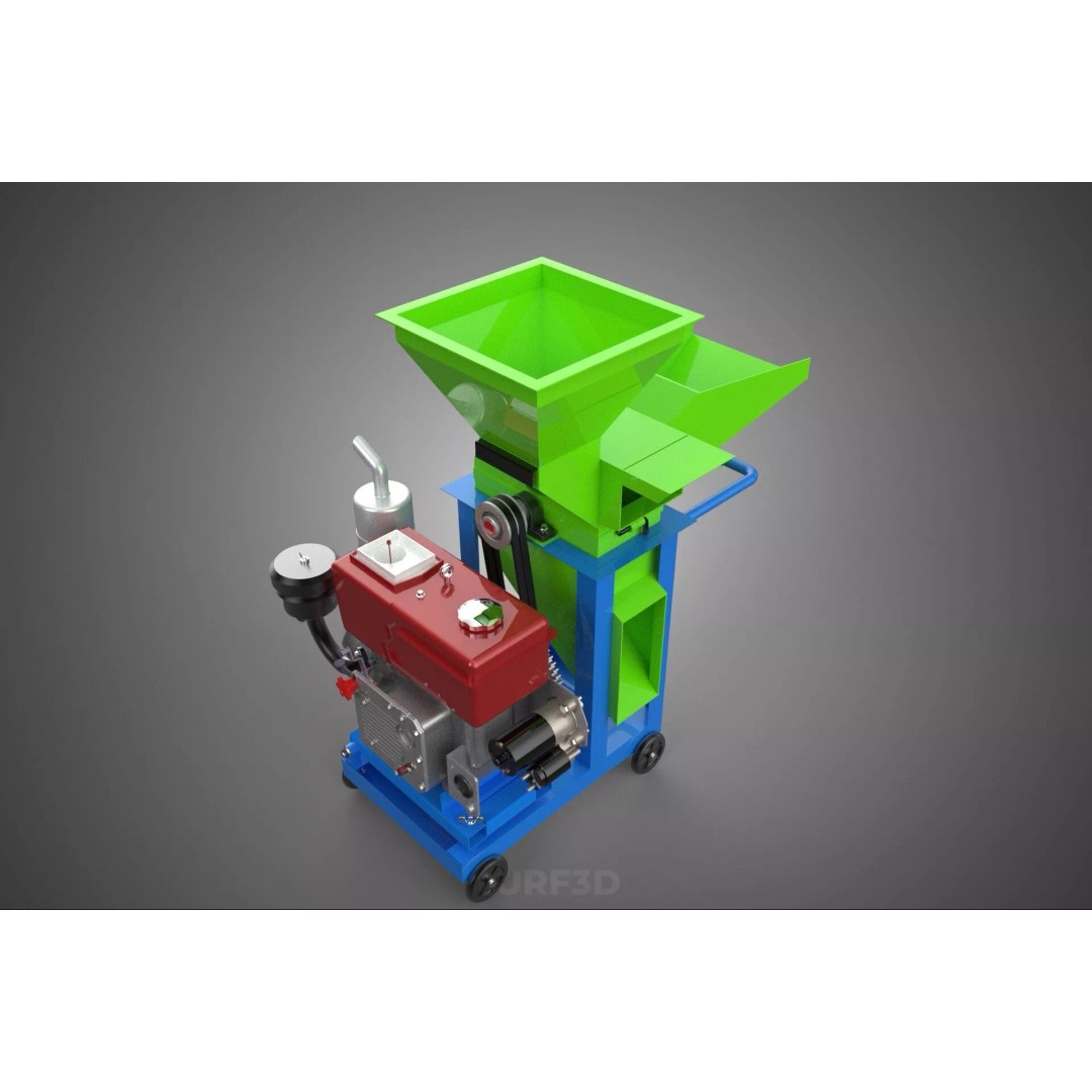 Heavy Duty Cutter Mulcher Machine 3D Model – PBR, FBX, Game Ready - View 23