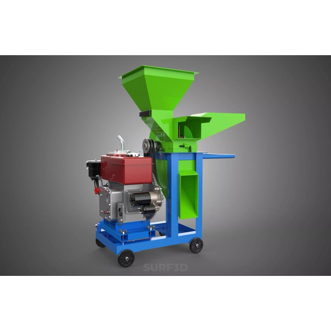 Heavy Duty Cutter Mulcher Machine 3D Model – PBR, FBX, Game Ready - View 29