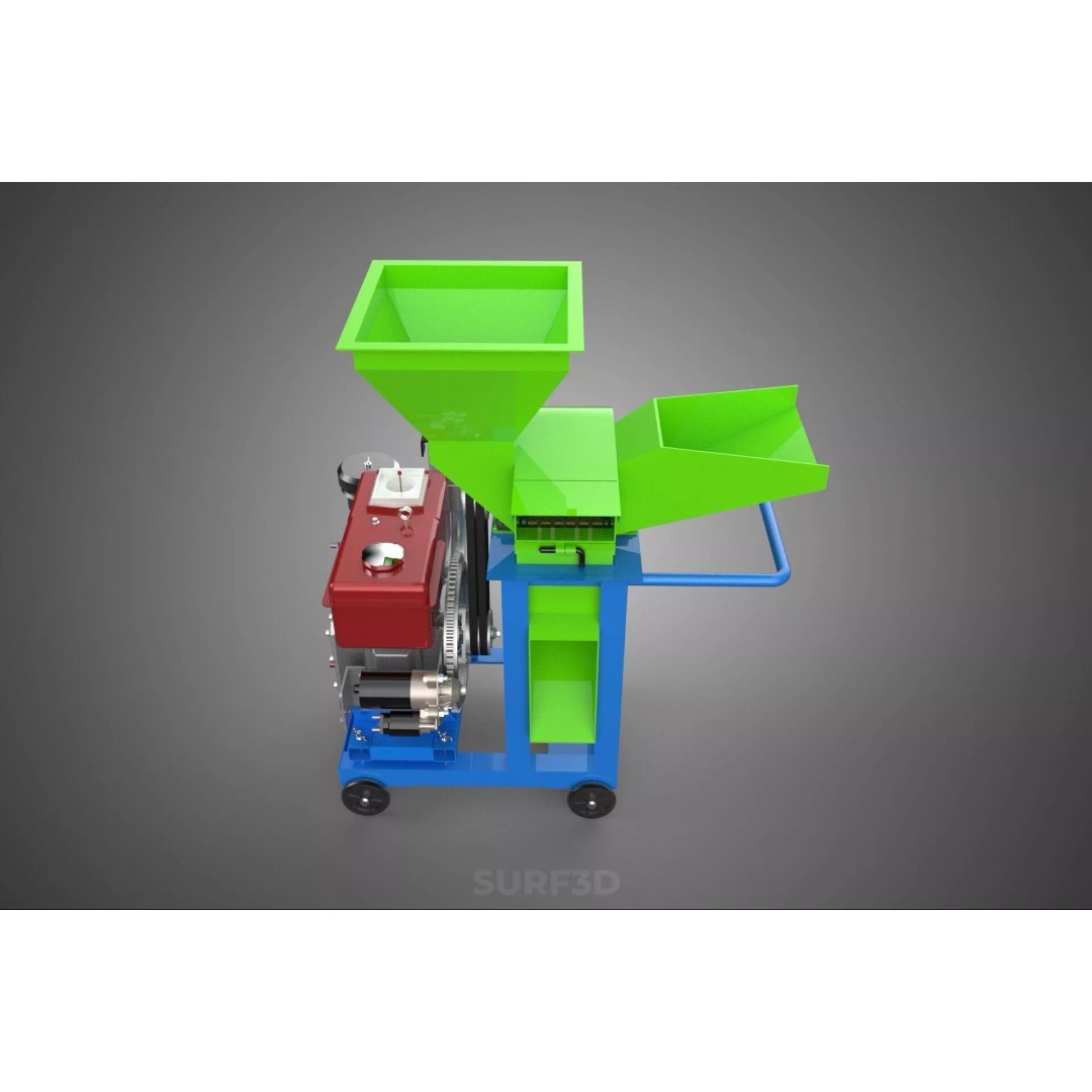 Heavy Duty Cutter Mulcher Machine 3D Model – PBR, FBX, Game Ready - View 3