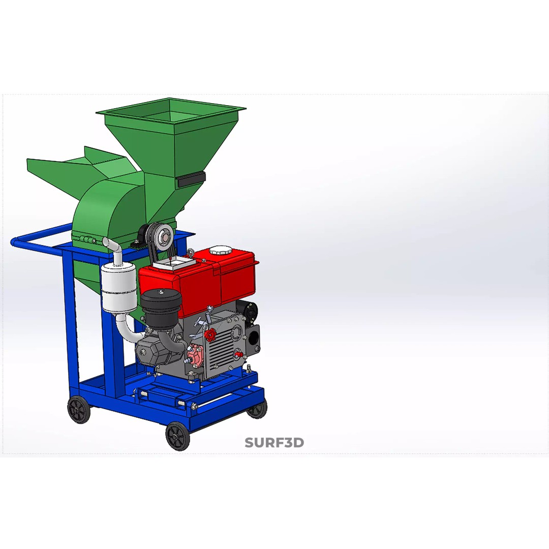 Heavy Duty Cutter Mulcher Machine 3D Model – PBR, FBX, Game Ready - View 35