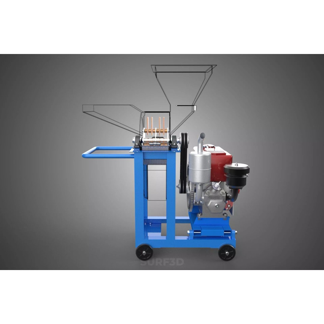 Heavy Duty Cutter Mulcher Machine 3D Model – PBR, FBX, Game Ready - View 4