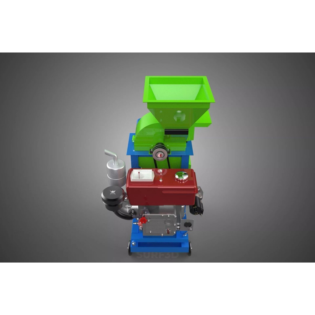 Heavy Duty Cutter Mulcher Machine 3D Model – PBR, FBX, Game Ready - View 5