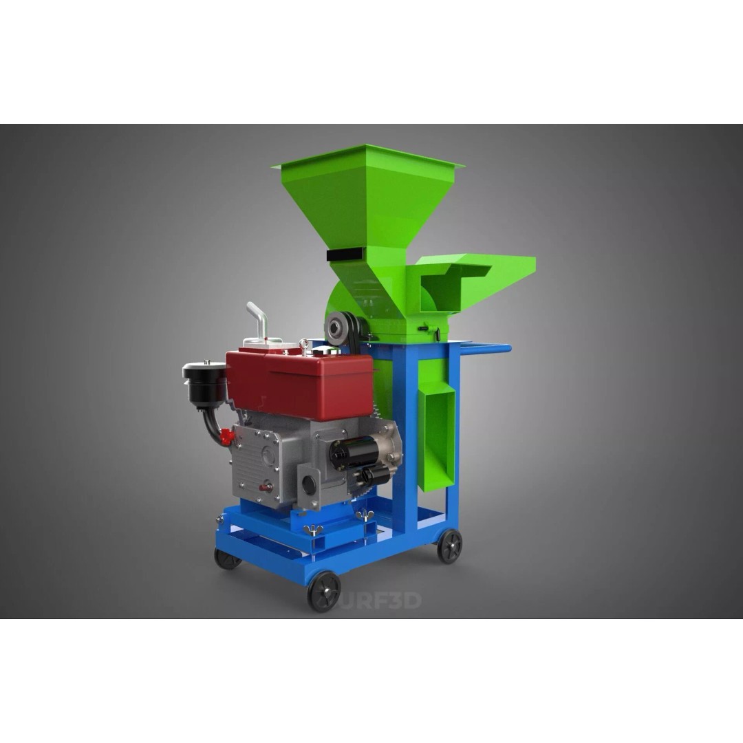 Heavy Duty Cutter Mulcher Machine 3D Model – PBR, FBX, Game Ready - View 7