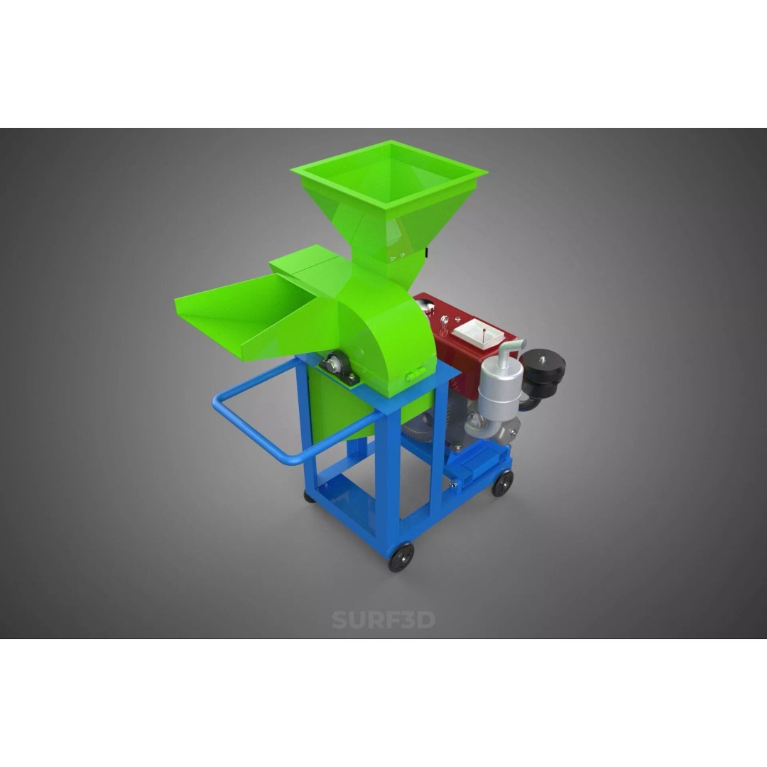 Heavy Duty Cutter Mulcher Machine 3D Model – PBR, FBX, Game Ready - View 9