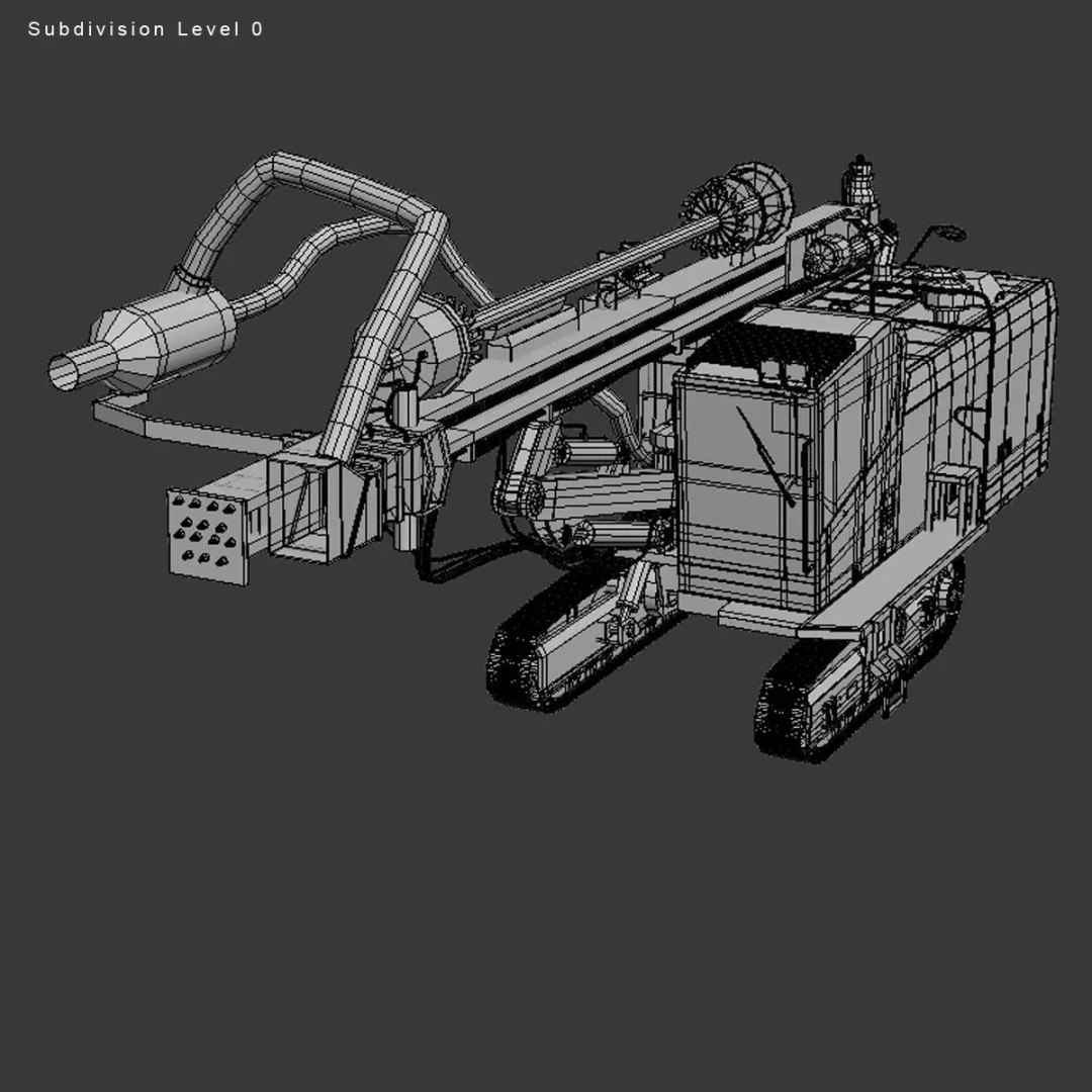 DTH DCR 20 Drill 3D Model – High Poly Industrial Machine, FBX, Game Ready - View 10