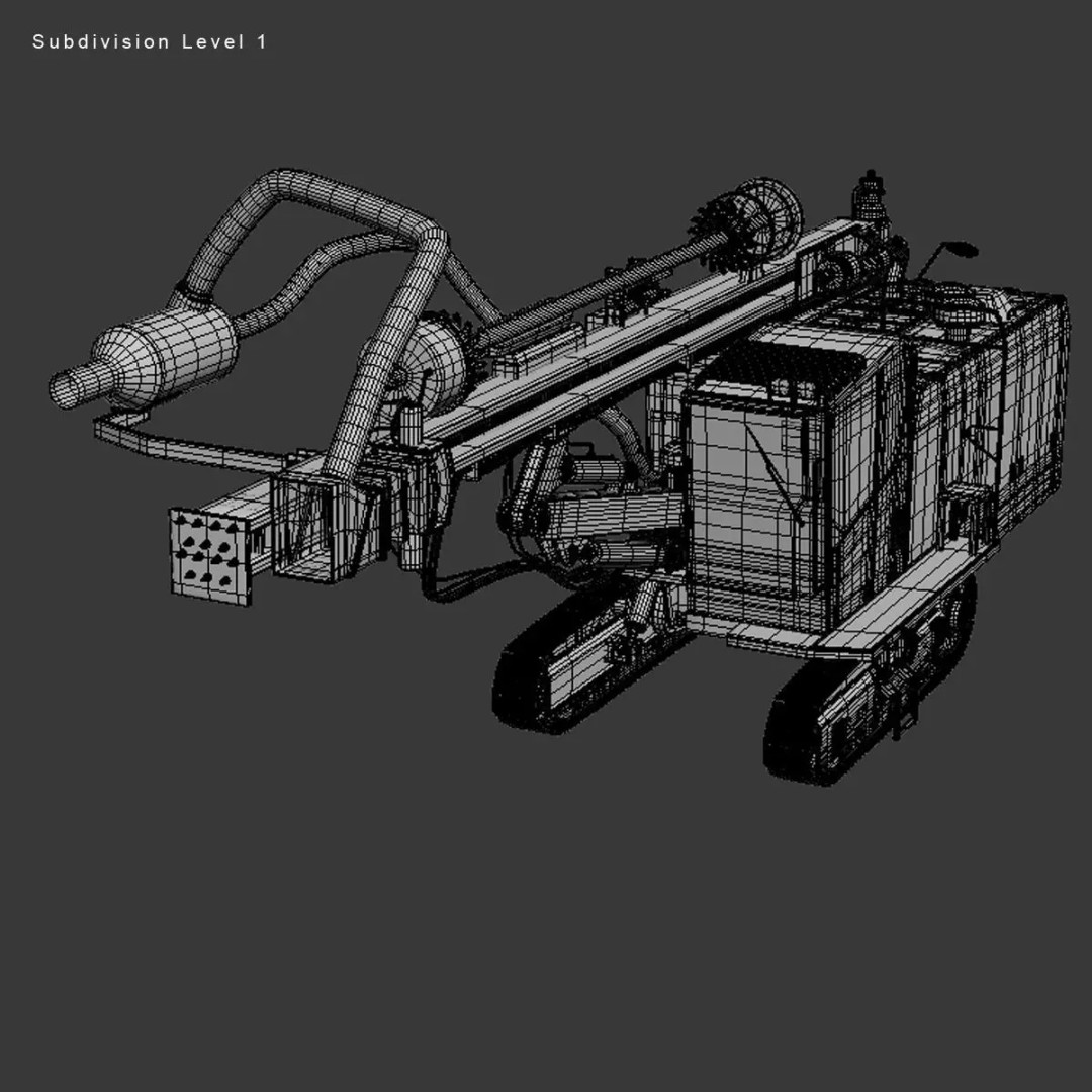 DTH DCR 20 Drill 3D Model – High Poly Industrial Machine, FBX, Game Ready - View 11