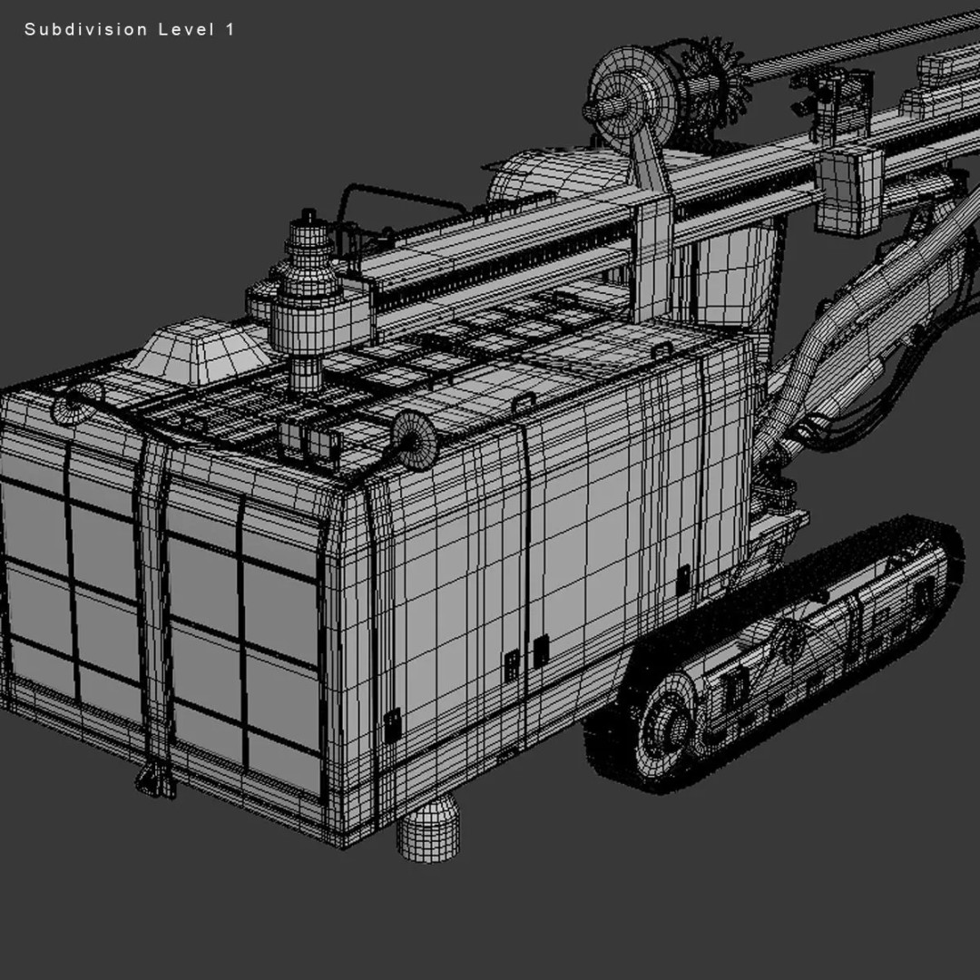 DTH DCR 20 Drill 3D Model – High Poly Industrial Machine, FBX, Game Ready - View 12