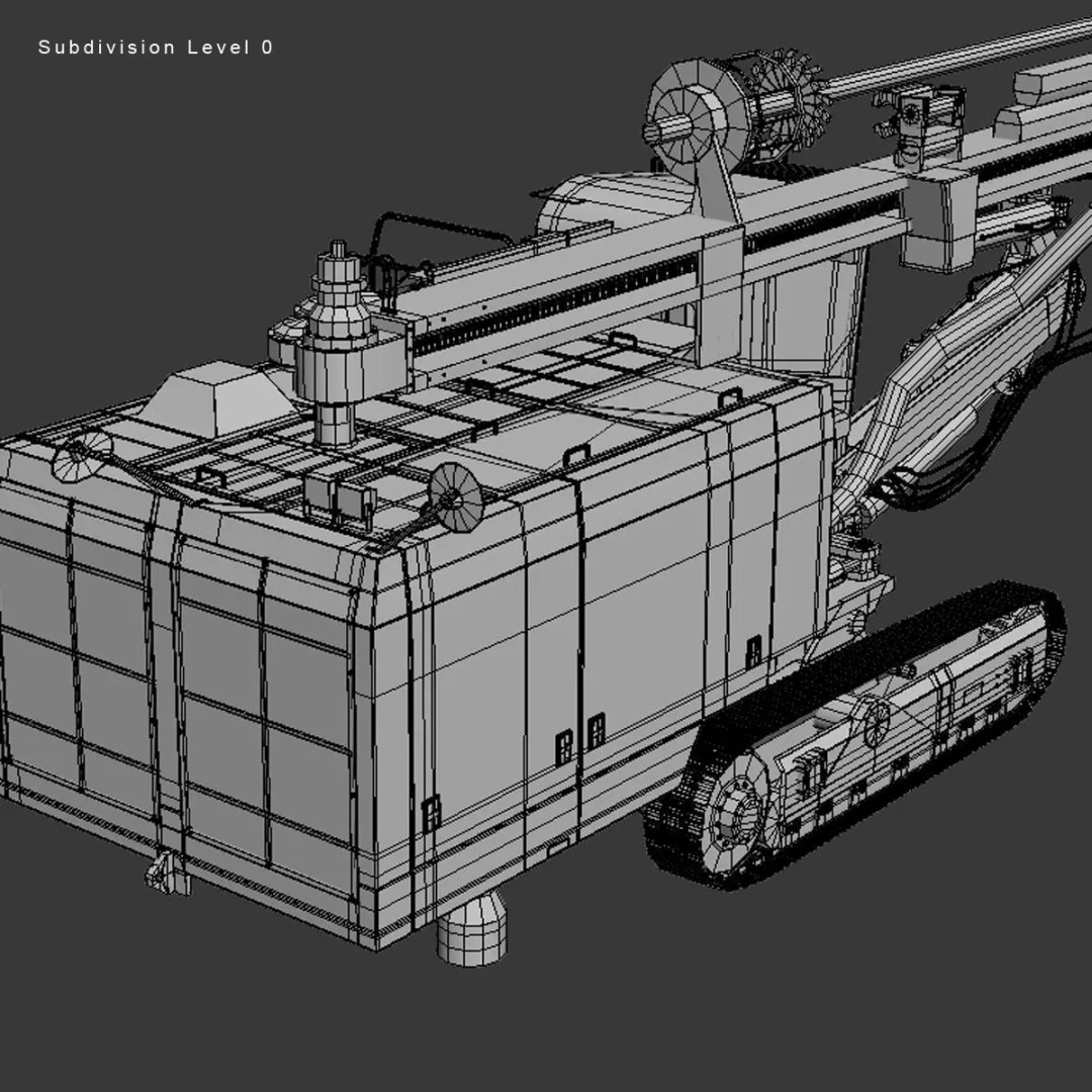 DTH DCR 20 Drill 3D Model – High Poly Industrial Machine, FBX, Game Ready - View 13